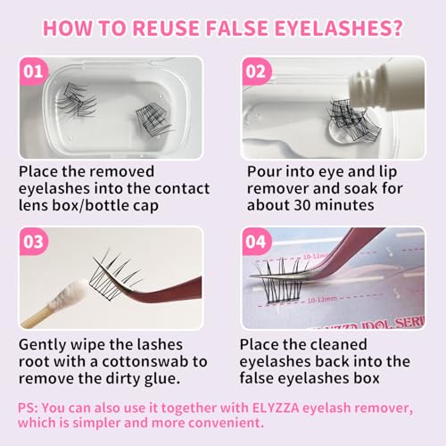 Idol Lash Extension Kit 10-12mm Cluster Lashes C+ Curl Natural Look Eyelash Clusters With Bottom Lashes Faux Lash Clusters Extensions With Tweezers & Glue For DIY Individual Lashes at Home