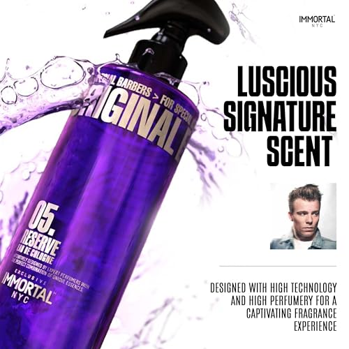 Immortal NYC Reserve 05, After Shave Spray Premier Men's Cologne, 17 oz - Exclusive Barbers - Softens Skin - Refreshes/disinfects and Relieves Face and Skin - Moisturizing Formula After Shaving