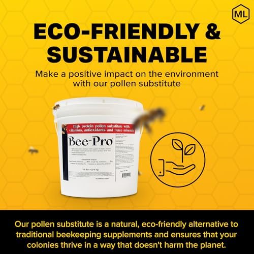 Mann Lake FD200 Bee-Pro Pollen Substitute, High Protein, Boosts Brood, Healthy Colony, Free from Animal by-Products, Rich in Vitamins & Amino Acids, 10 Lb Pail