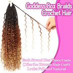 Goddess Boho Box Braids Crochet Hair-8 Packs 18 Inch Crochet Box Braids for Black Women Pre Looped (1B/30/27, 18 Inch (Pack of 8))