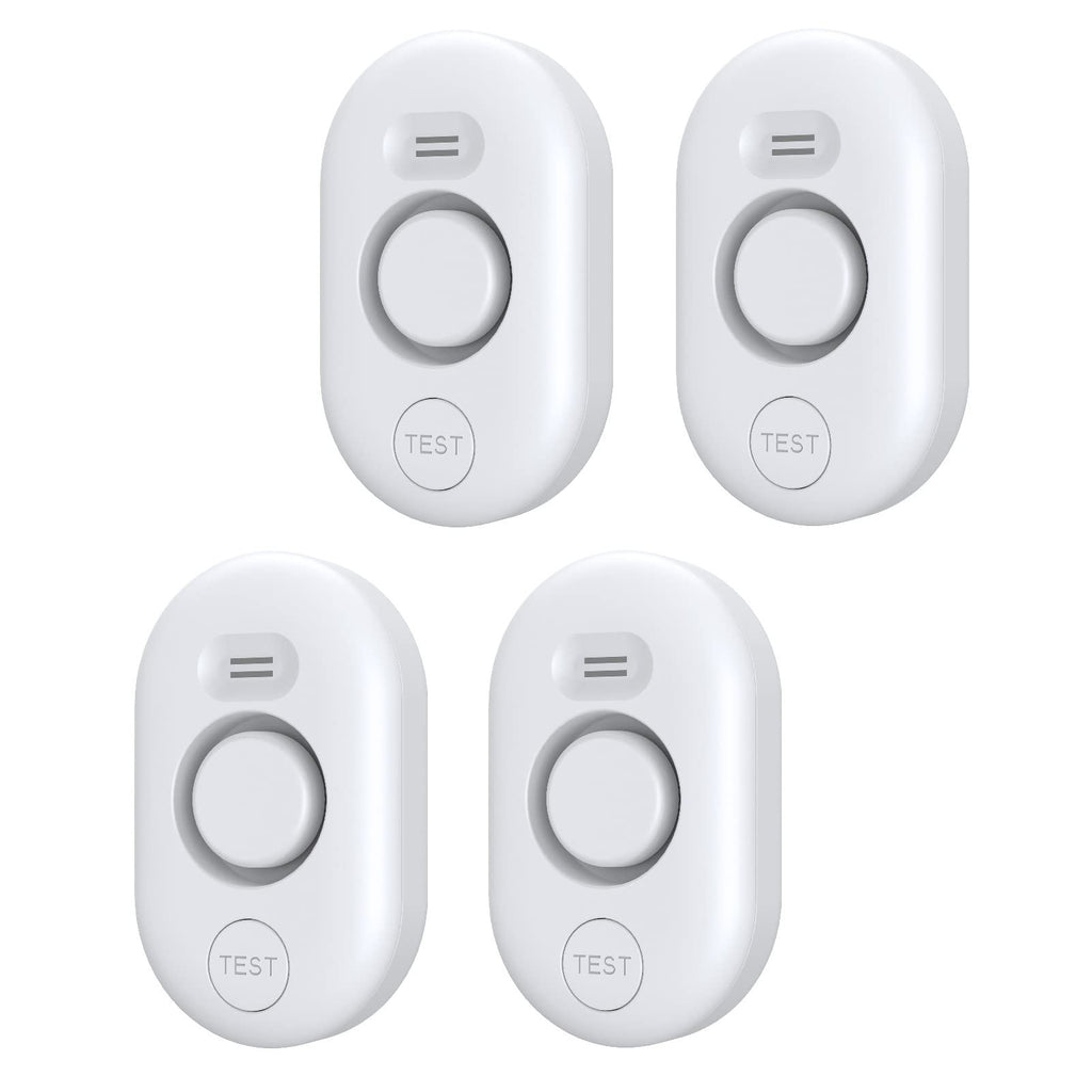 Water Leak Detector Sensor Alarm: Home Water Flooding Monitor Smart Sink Overflow Monitoring Adjustable Wet Moisture Alert Pipe Leakage Drip Detection Warning for Basement Floor 4Pack