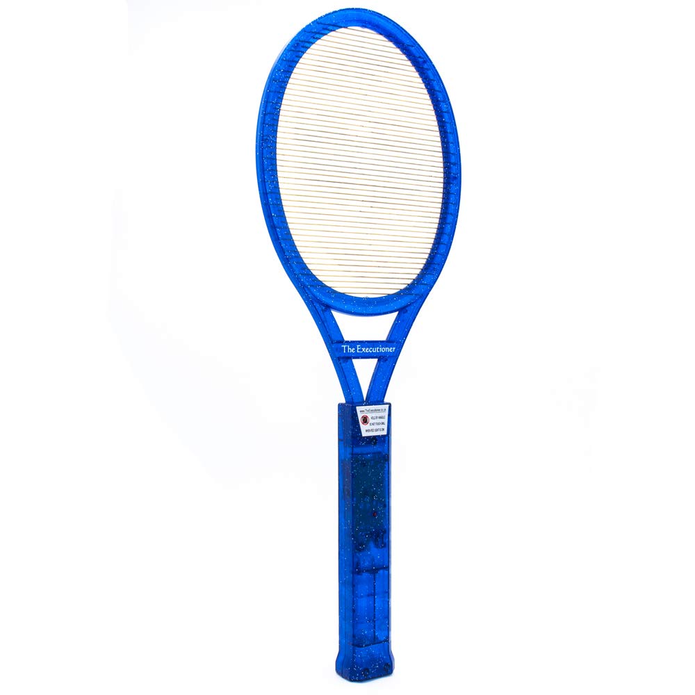 The Executioner Fly Zapper Mosquito, Wasp, Bug, Insect Killer Swatter Electric Fly Zapper Racket Single Layer for Efficient Zapping Indoor Outdoor (Blue)