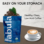 Fabula Coffee Dark Roast Whole Beans - Organic - Low Acid - Single Origin -Non GMO - Mold Free - 12 Ounces