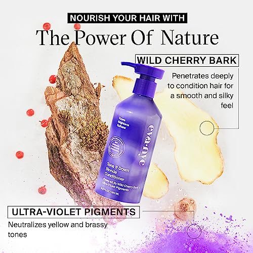 EVANYC Hair Conditioner, Tone It Down, 8.8 Fl Oz, Blonde Hair Conditioner, Purple Conditioner for Eliminating Brassy Yellow Tones, Conditioner Toner for Color-Treated Hair, Hair Moisturizer