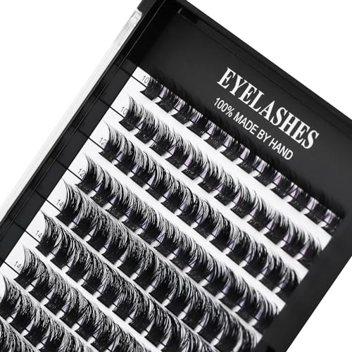 Mixed 8-12-14-16mm/8-10-12-14mm/10-12-14-16mm/14-15-16mm Wide Stem Individual False Eyelashes Soft Lightweight Volume Eyelashes Extensions Makeup Cluster Lashes (mixed 10-12-14-16mm)