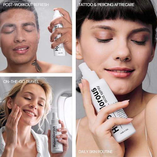 BodyJ4You Hypochlorous Acid Spray for Face Cleaner - HOCL Facial Toner Acne Sensitive Skin - HOCL Molecule Spray Topical Skin Redness Relief Breakouts - Piercing Aftercare Fine Mist - Pack of 2