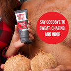 HAPPY NUTS Comfort Cream Deodorant For Men: Anti-Chafing Sweat Defense, Odor Control, Aluminum-Free Mens Deodorant & Hygiene Products for Men's Private Parts 2.25 oz. (Original)