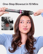 Wavytalk Pro Curling Brush Set, Bilateral Negative Ion Thermal Brush with 3 Sizes Detachable Brush, Dual Voltage Hot Brush Styler One-Step Shiny Blowout Look, Dark Grey