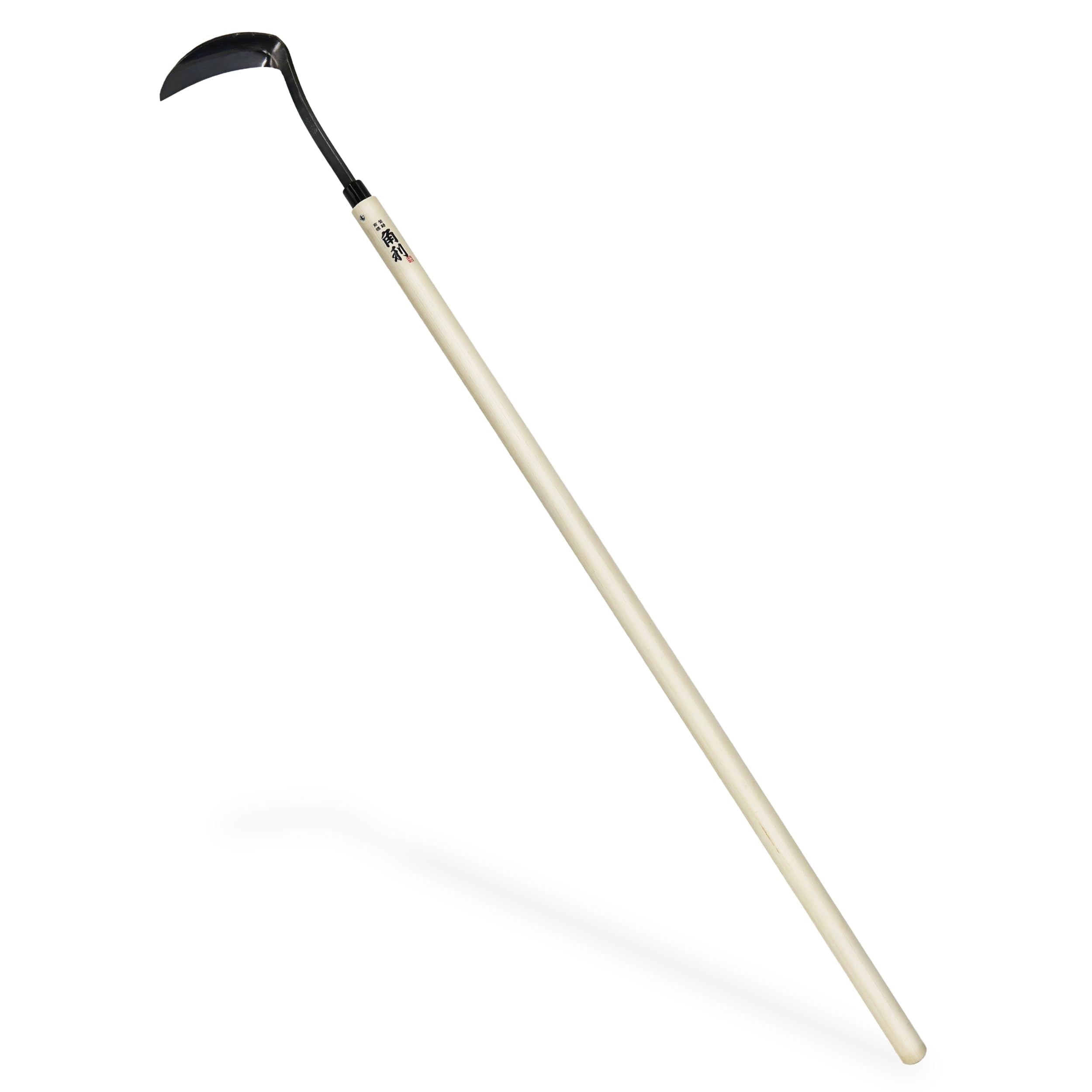 KAKURI Japanese Weeder Tool Long Handle 42" for Gardening - Stand Up Weed Remover Sickle Hoe - Sharp Japanese Steel Blade & Wooden Handle - Made in Japan