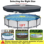 SIHAIAN 12 Ft Pool Cover, with Automatic Drain Round Pool Cover, One-Piece Quick Installation and Removal Above Ground Pool Cover, Preventing Waterlogging, UV Protected Solar Swimming Pool Cover