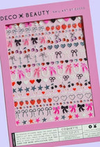 Coquette Nail Stickers - Lightweight & Easy-to-Apply Nail Art with Cute & Trendy Designs - Durable & Long-Lasting Nail Stickers for Women, Ideal for DIY Manicures & Salon-Quality Nails