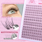 Insivible Band Lash Clusters Kit Wispy Eyelash Clusters Natural Lash Extension Kit 9-12mm Cluster Eyelash Extensions 168pcs Individual Lashes Clear Lash Bond and Seal Lash Tweezers