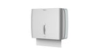 PLUSSEN Paper Towel Dispenser Wall Mount Commercial & Home Use ABS Matte Silver Gray with Window Holds 200 C/Z/Multi-Fold Towels Includes Hardware & Key Bathroom Paper Towel Holder