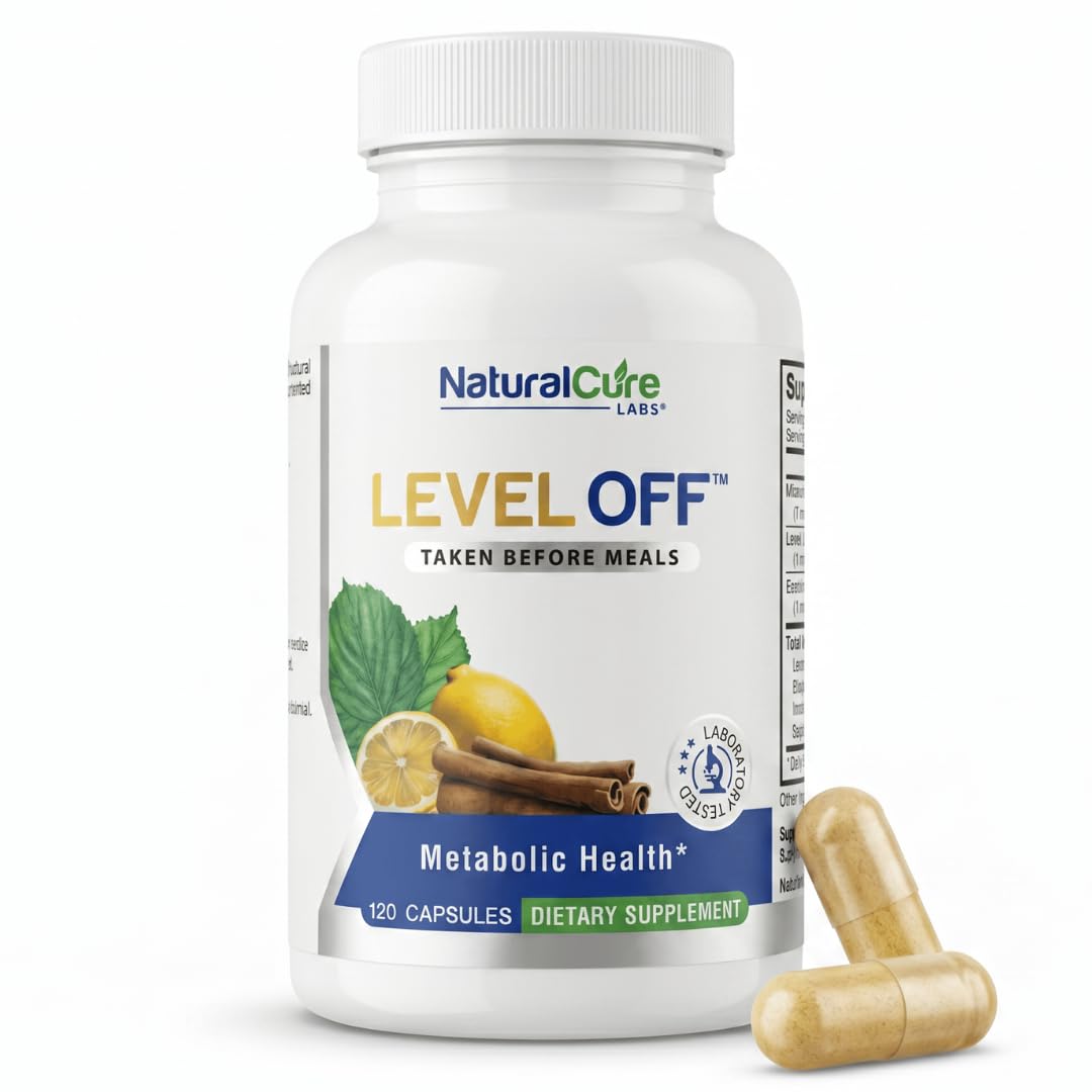 Level Off Glucose Support Supplement – After-Meal Support Formula for Healthy Post-Meal Glucose Response, Plant-Based Capsules for Metabolic Wellness, Vegan & Non-GMO – 120 Count (Pack of 1).