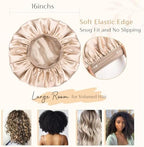 YANIBEST Satin Bonnet for Sleeping Women Double Layer Hair Silk Bonnets for Sleeping with Elastic Band