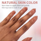 BTArtbox Short Almond Nail Tips - Soft Gel Nail Kit with Tip Primer Base, 160 pcs Brown Pre-colored Fake Nails with Gel Nail Glue and Top Coat Nail Extension Kit for Women's Gift