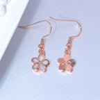 CiNily Rose Gold Plated Flower Dangle Drop Earrings Opal Earrings for Women
