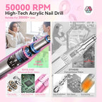 SAVILAND Powerful Electric Nail Drill Professional: 50000RPM Nail Filer Electric Nail File Rechargeable Nail Drill Kit Portable Nail Efile 2 Ceramic Bit 2 Sticker for Fast Remove Acrylic Nail