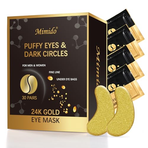 Mimido Under Eye Patches - Eye Patches for Puffy Eyes, eye masks for dark circles and puffiness (30 Pairs)