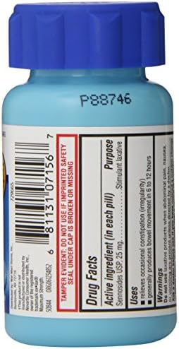 Equate Maximum Strength Laxative, Sennosides Stimulant Laxative, 25mg, 90ct, By Equate, Compare to Maximum Strength Ex-Lax