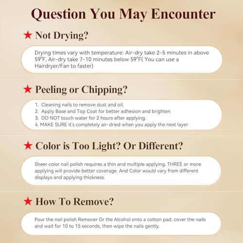 Vegan Nail Polish Set: Air Quick Dry Nail Lacquer Milky White, Nude, Brown 6 Regular Colors Nail Art Polish Non Gel Fast Drying Fingernail Polish Bulk for Winter DIY Salon Gift For Women