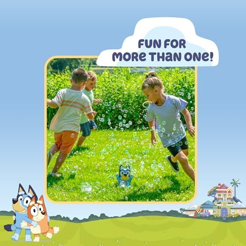 BLUEY NO Spill Musical Bubble Machine | Bubble Toy for Baby, Toddlers and Kids | Amazon Toys Exclusive with 16 oz of Extra Bubble Solution (Bubble Solution Bottle Colors Will Vary)
