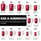 LoveOurHome 240pc Red Press on Nails Medium Square Fake Nails Press ons Square Nail Tips Red Acrylic Nails Christmas Glue on Nails False Artificial Fingernails with Glue Adhesive Tabs Women Girls