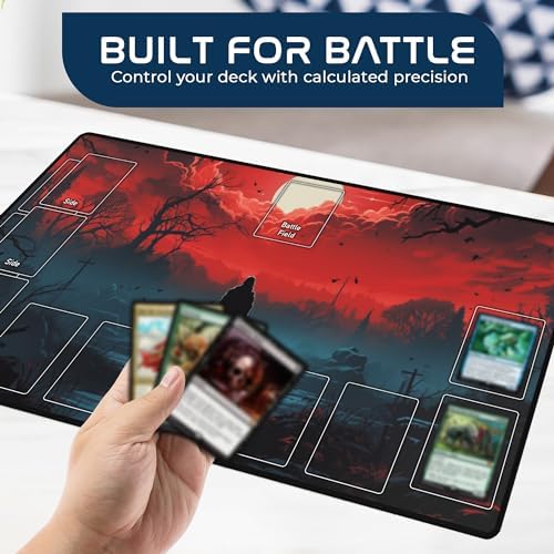 Ships Next Day, Made in USA - Customizable Collectible Card Game Mat for Competiton or Casual Play - Tournament Legal Playmat with Personalized Design Option, Choose Your Own Layout, 24x14