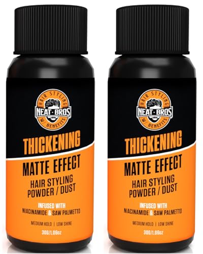 Hair Styling Texture Powder - Medium Hold & Matte Finish - Volumizer with Niacinamide and Saw Palmetto - Styling Powder for All Hair Types - 2 Pack