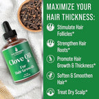 Clove, Rosemary, Peppermint & Jamaican Black Castor Oil Serum (1oz) - Vegan Hair Growth Treatment for Thickening, Moisturizing & Strengthening Weak Hair