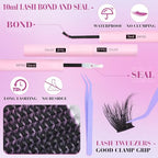 Fluffy Lash Clusters Kit 10-16mm Volume Eyelash Clusters with Fairy Spikes, Wispy Lash Extension Kit DIY Full Look Cluster Eyelash Extensions Thick Lashes kit Spiky with Lash Cluster Glue by CORUSCATE