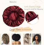 YANIBEST Satin Bonnet for Sleeping Women Double Layer Hair Silk Bonnets for Sleeping with Elastic Band