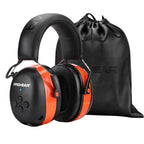 PROHEAR 037 Bluetooth 6.0 Hearing Protection Headphones with Rechargeable 1500mAh Battery, 30dB SNR Safety Noise Reduction Ear Muffs with 120H Playtime for Mowing, Workshops, Snowblowing - Orange