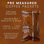 Sarasota Coffee Ground Packets | Gourmet Flavored Medium Roast Bulk Coffee Packs | Salted Caramel | Low Acid Mold Free Singles Individual Pouches for 12 Cup Coffee Maker | 2 Ounce Bags, 36 Count