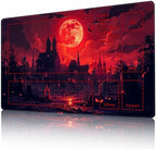 MTG Playmat Non-Slip Rubber Backing Printing Commander Board Game Desk Mat Duel Mat TCG PTCG Playmat 24x14 inches and Free Storage Bags (Castle 2 with Zones)