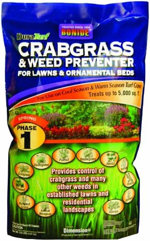 Bonide (BND60400) - Crabgrass and Weed Preventer, Dura Turf Crab-Grass Pre-Emergent Control for Lawn and Ornamental Garden Beds (9.5 lb.)
