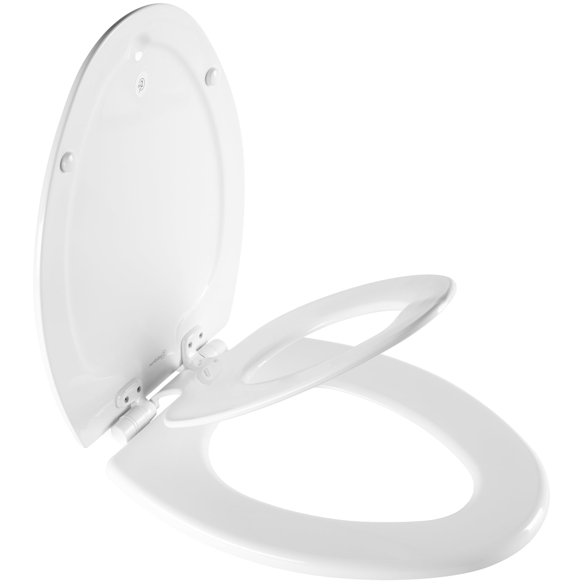 Mayfair NextStep2 Toilet Seat with Built-In Potty Training Seat, Slow-Close, Removable that will Never Loosen, Elongated, White
