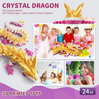 Large 3D Printed Dragon,24 Inch 3D Dragon Toys,Bigger Fidget Crystal Animals Toys, 3D Printed Articulated Animals for Home Office Car Desk Decor (Gold White Purple, 24 inch)