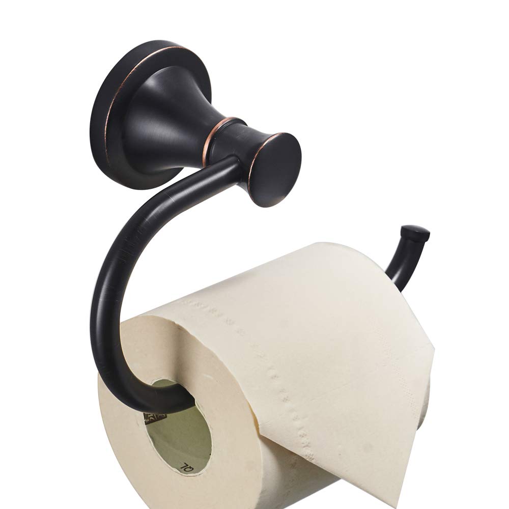BESy Toilet Paper Holder Wall Mount Bathroom Roll Holder Oil Rubber Bronze