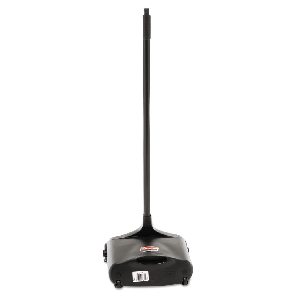 Rubbermaid Commercial Products Dustpan with Long Handle Plastic Black Compatible with Any Broom for Lobby/Restaurant/Office/Home/Dog Pooper Scooper 12.50" Wide