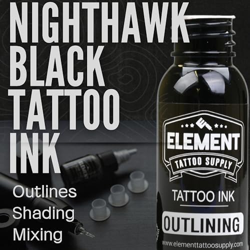 Black Tattoo Ink Tattoo Outline Shading Lining Mixing Ink & Blending Solid Liner Tattooing Ink Permanent Nighthawk Black Ink Tattoo Professional Tattoo Supplies