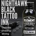 Black Tattoo Ink Tattoo Outline Shading Lining Mixing Ink & Blending Solid Liner Tattooing Ink Permanent Nighthawk Black Ink Tattoo Professional Tattoo Supplies