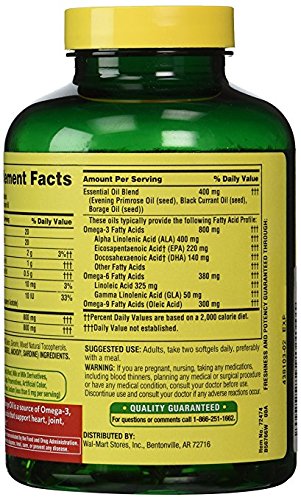 Spring Valley Fish, Flax & Borage Oil Dietary Supplement Softgels, 120 Count (Pack of 2)