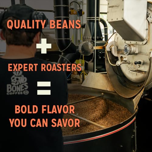 Bones Coffee Company Sinn 'O' Bun Flavored Coffee Beans, Whole Bean Coffee Medium Roast Low Acid, Cinnamon Bun Flavor (12 oz)
