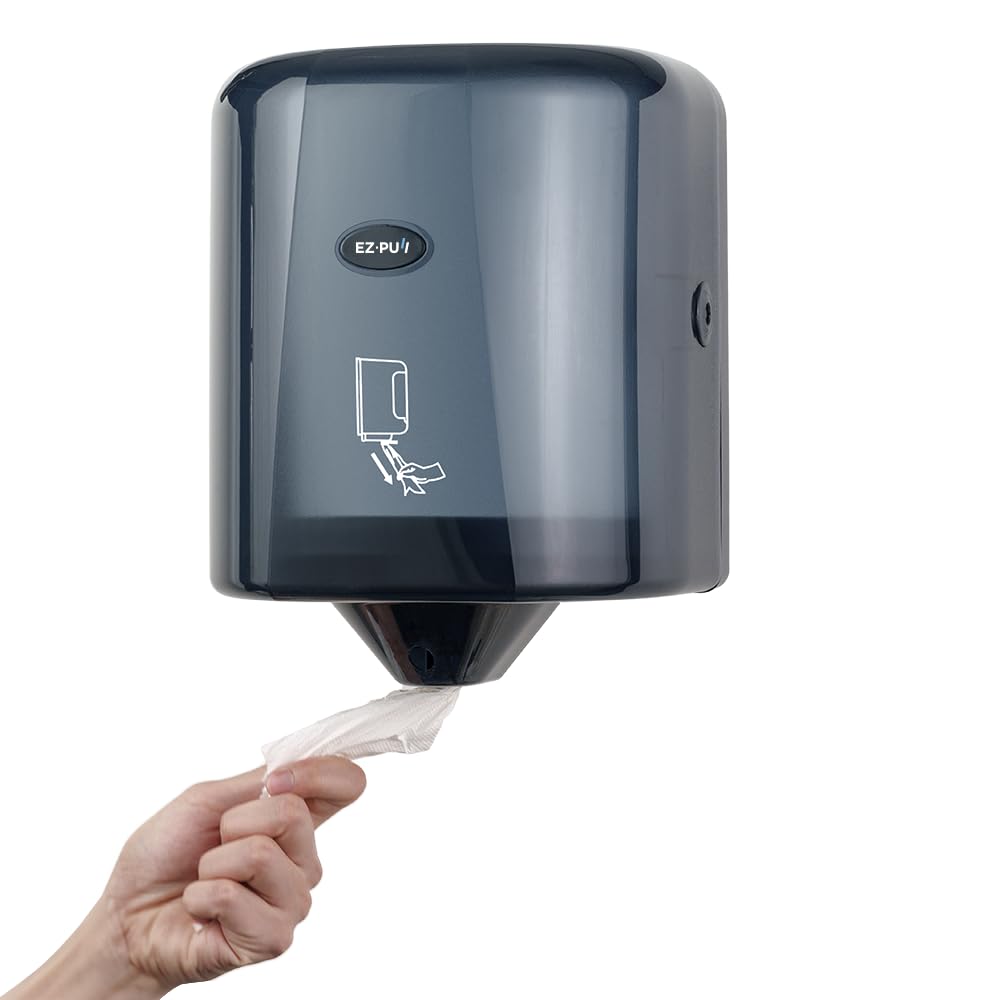 EZbrnd Wall Mount High Capacity Centerpull Paper Towel Dispenser for Commercial/Washroom/Office/FoodService, Pearl Black