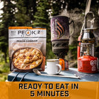 Peak Refuel Peach Cobbler | Real Ingredients | Ready in Minutes | Just Add Water | Premium Freeze Dried Backpacking & Camping Food | 2 Servings | Ideal MRE Survival Meal or Dessert