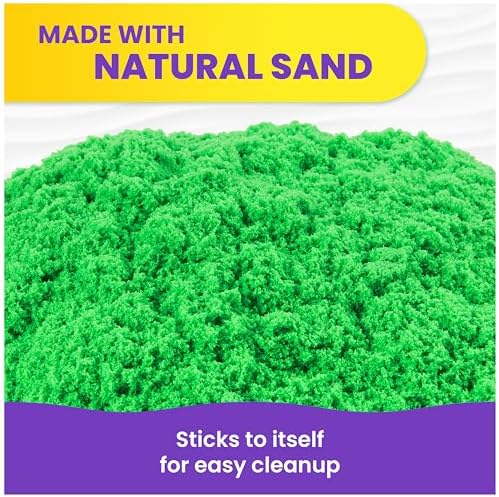 Kinetic Sand, 2.5lbs Green Play Sand, Moldable Sensory Toys for Kids, Resealable Bag (Packaging May Vary), for Ages 3 and up