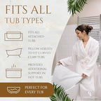 Luxury Bath Pillow for Tub - Thick and Comfortable Bathtub Pillow Support for Head and Neck and Back - Washable Quick-Drying Bath Pillows - Bath Cushion for Home Spa - Fits Any Bathtub - White