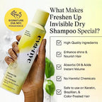 Eva NYC Freshen Up Invisible Dry Shampoo with Argan Oil & Rice Starch for All Hair Types, Non-Toxic, GMO-Free Cleansing Formula