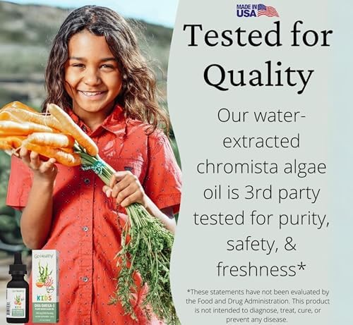 Go Healthy DHA Omega 3 Drops for Kids, Toddlers & Infants - Vegan Fish Oil Alternative - Supports Brain & Eye Development, Just 3 Ingredients, Organic Orange Flavor, 30-60 Servings